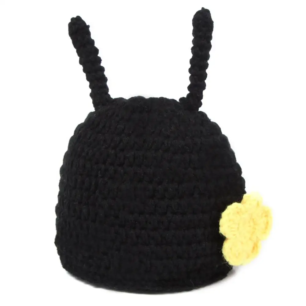 Conjunto de 2 unids/set de accesorios de fotograf&iacute;a para beb&eacute; reci&eacute;n nacido, conjunto de ropa de punto de ganchillo hecho a mano, gorros suaves de animales para beb&eacute;, accesorios para fotos-3