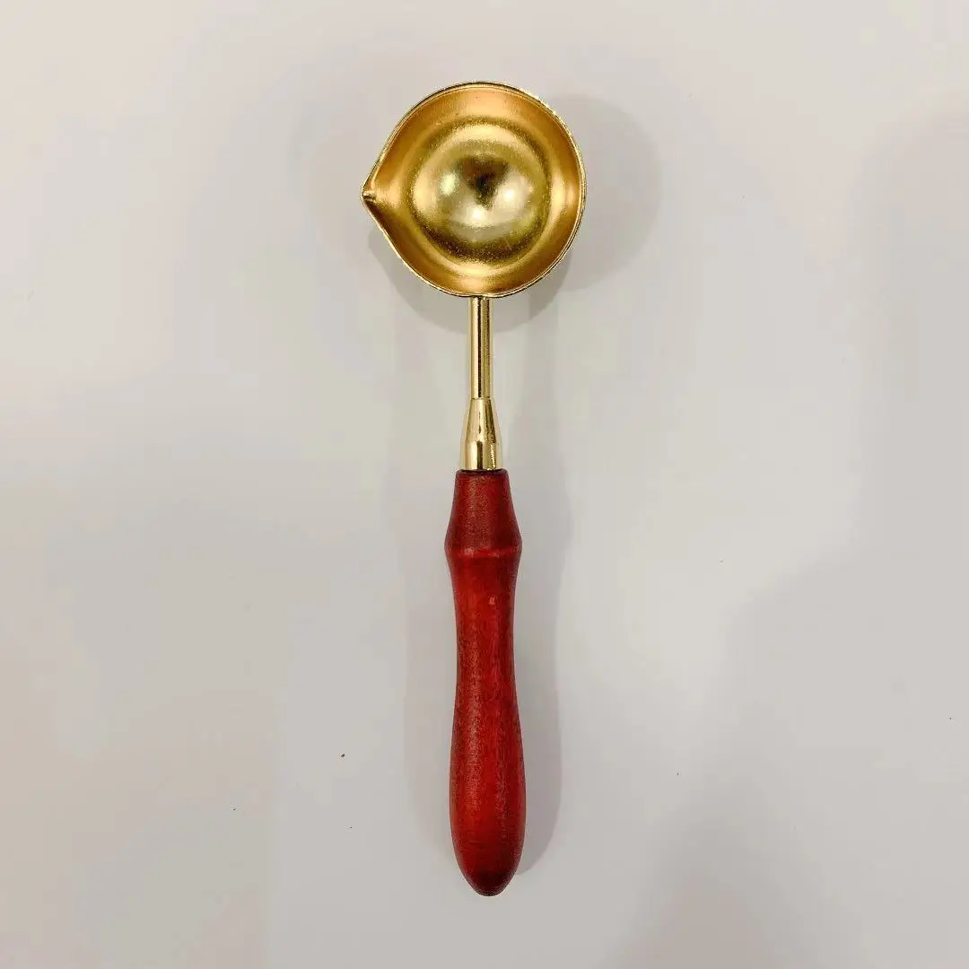 

Sealing Wax Spoon Wood Handle Retro Wax Stamping Spoons Invitation Cards Decorative Stamps Craft