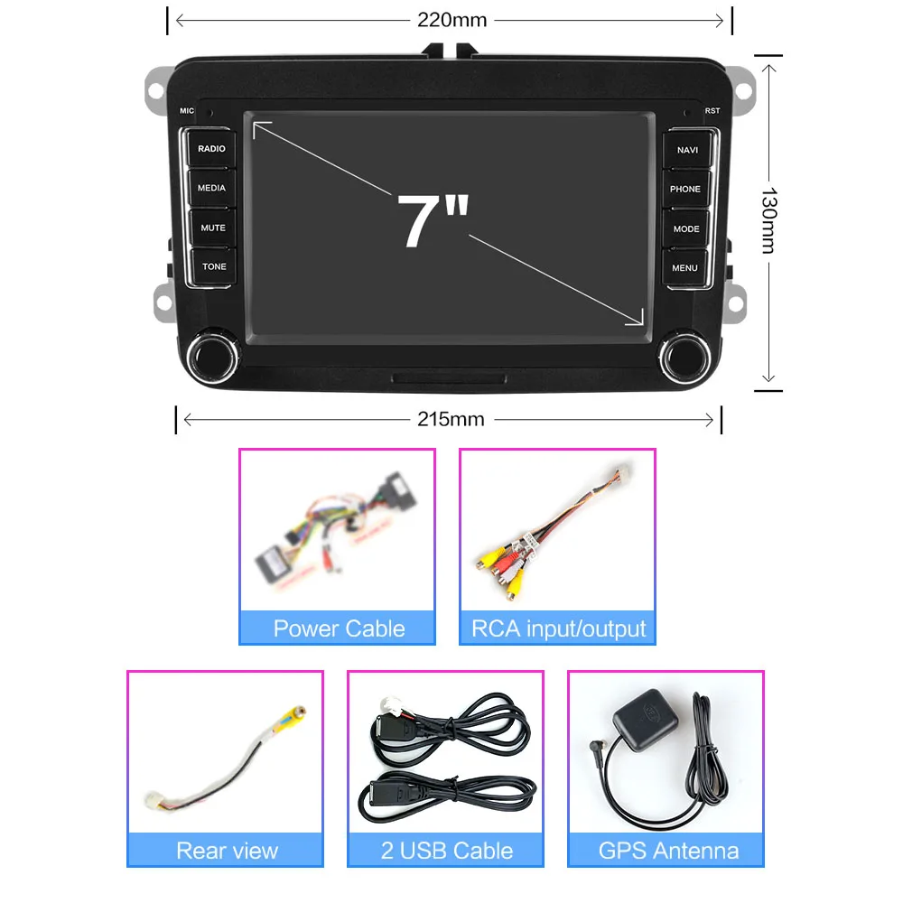 Автомагнитола 2 Din мультимедийный проигрыватель на Android с DVD для VW Gold Passat b7 Skoda