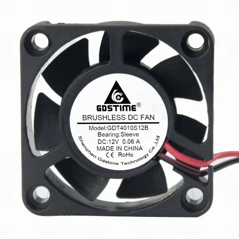 500 штук в партии Gdstime DC 12V 2P 40mm x 10mm 4010 Micro12v Бесщеточный вентилятор охлаждения |