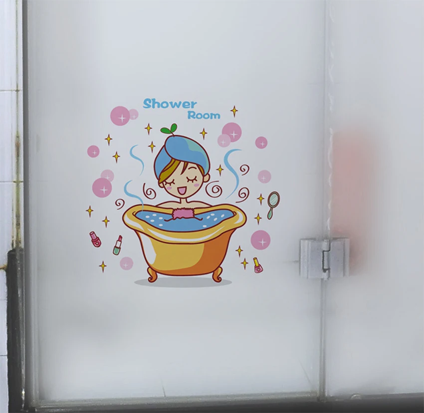 Наклейка на стену из стекла для ванной водонепроницаемая украшения дома и