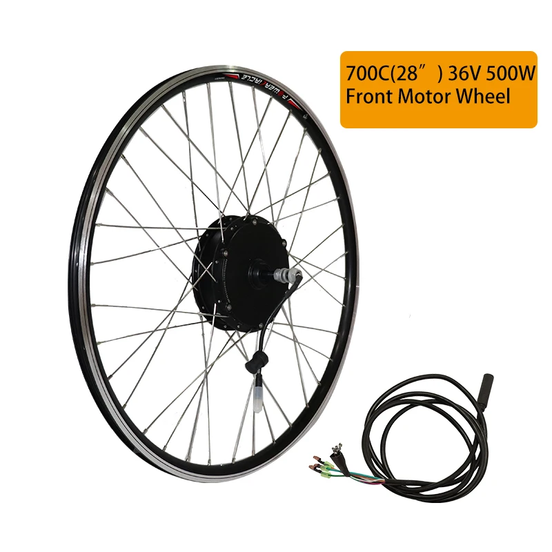 700C500W Front Wheel 36V 250W 350W 500W Front Rear Hub Motor Wheel ebike Motor Kit Electric Bike Conversion Kit without Battery for 20'' 26'' 700C 28" Electric Bicycle eBIKE Conversion Kit Bicicleta Eletrica - Цвет: 700C500W Front Wheel