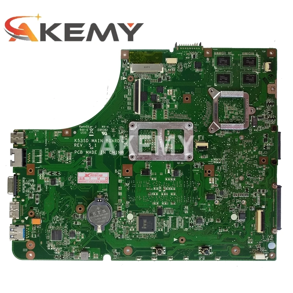 Материнская плата A53S для ноутбука ASUS K53SD K53S REV: 5 1 GT610/2 ГБ протестированная на 100%