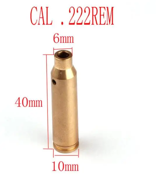 CAL.222REM Тактический красный лазерный латунный Boresight CAL Картридж Диаметр Sighter картридж 8 мм 9 мм. 308 6,5X55. 223. 38 7,62X54 охотничий прицел - Цвет: CAL.222REM