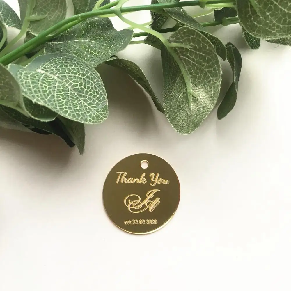 

Компактные зеркальные бирки 5 см для свадебных приглашений, 50 шт.