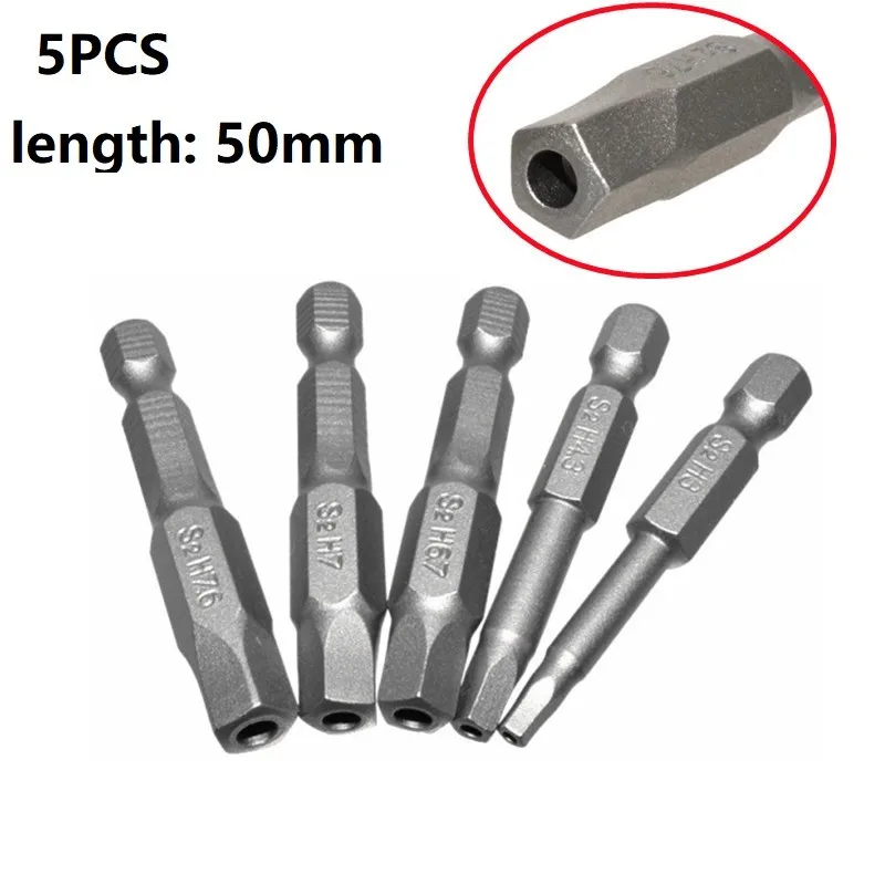 

5pcs 1/4 Inch Hex Shank S2 Torx Screwdriver Bit Set Hex Security Magnetic Head 50mm Long H3 H4.3 H6.7H7 H7.6 Screwdrivers