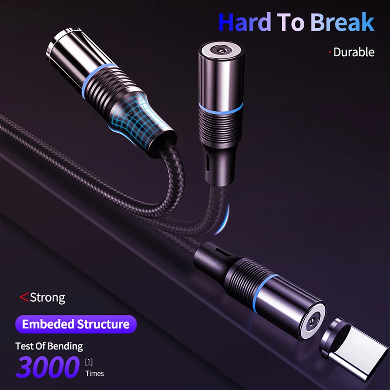 Магнитный кабель Micro USB Type-C 1 м 2 3 3A зарядное устройство шнур для быстрой зарядки