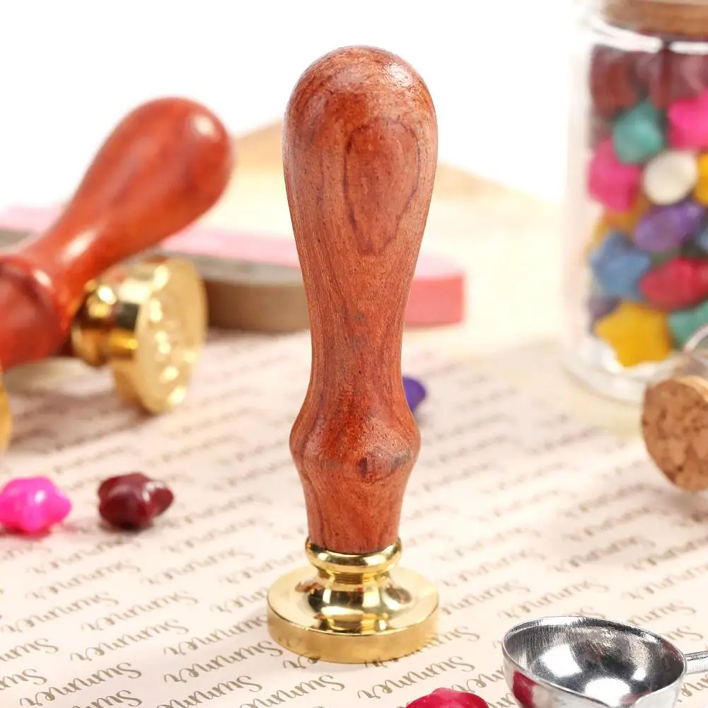 Retro European Flower Fire Paint Seal Wax Stamp Head Wooden Handle Set For Wedding Invitation Signature Kids Toy | Дом и сад