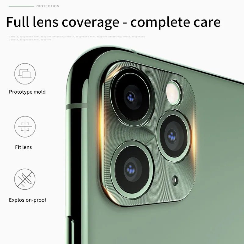 Clear And Ultrathin For Iphone 11/11 Pro/ 11Promax Green Metal Rear Camera Lens Case Cover Protector Protective Ring | Мобильные