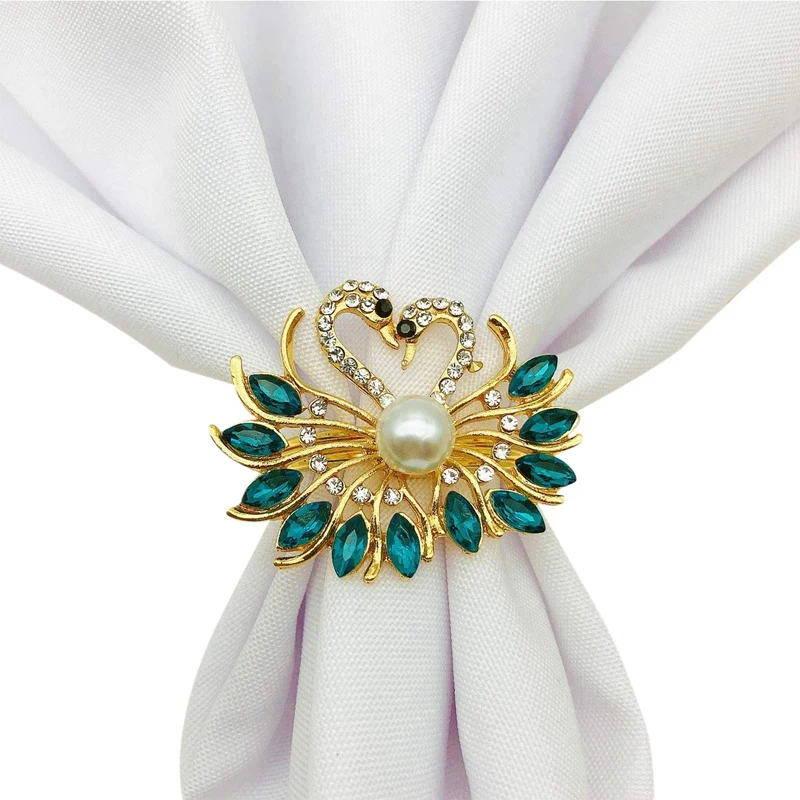 

6 Pack Valentine'S Day Napkin Rings, Wedding Peacock Napkin Rings, Table Decorations for Valentine'S Day Wedding