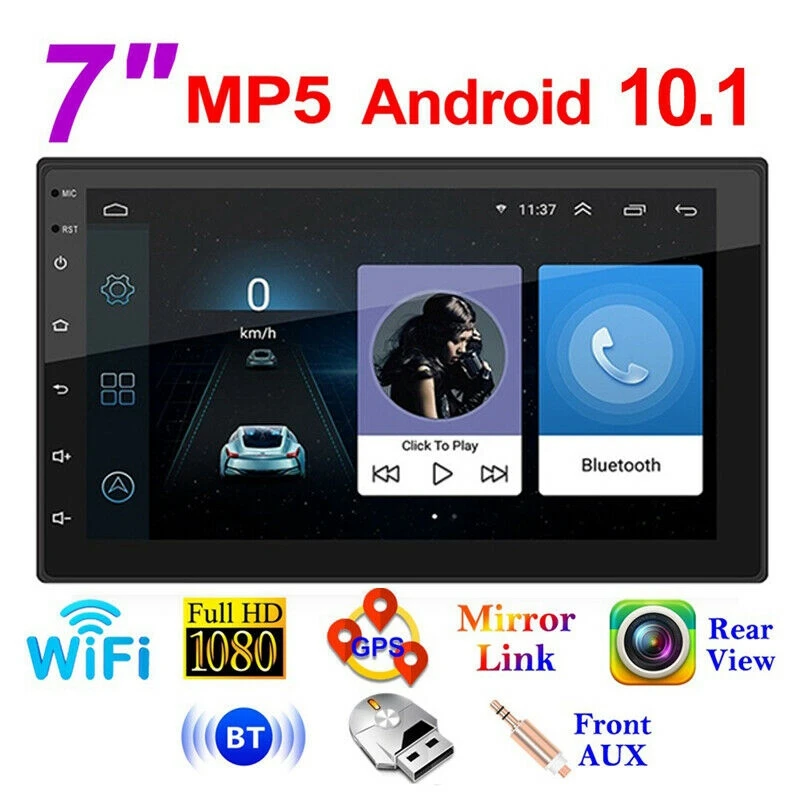 

7 дюймов Android 10,1 Автомобиль Радио Мультимедийный видеоплеер, Wi-Fi, Bluetooth, Gps, DVD Авто Радио стерео двойной 2 Din автомобильный стерео USB Fm радио