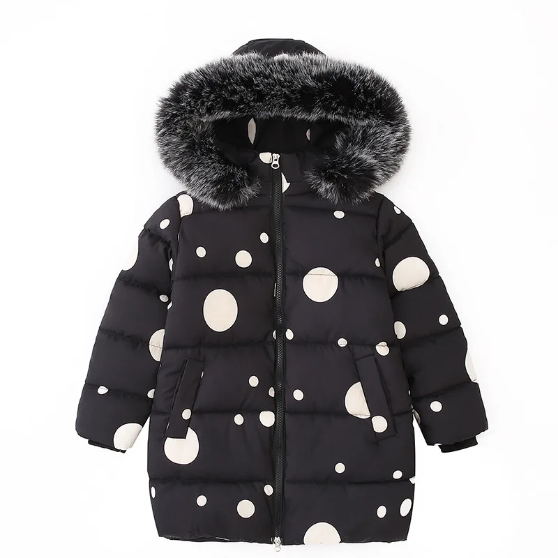 

Winter Clothes for Girls Kids Clothes Coat Children's Cotton Padded Jacket Polka Dot Snowsuit Winter Coat for Baby 4-12 Ages