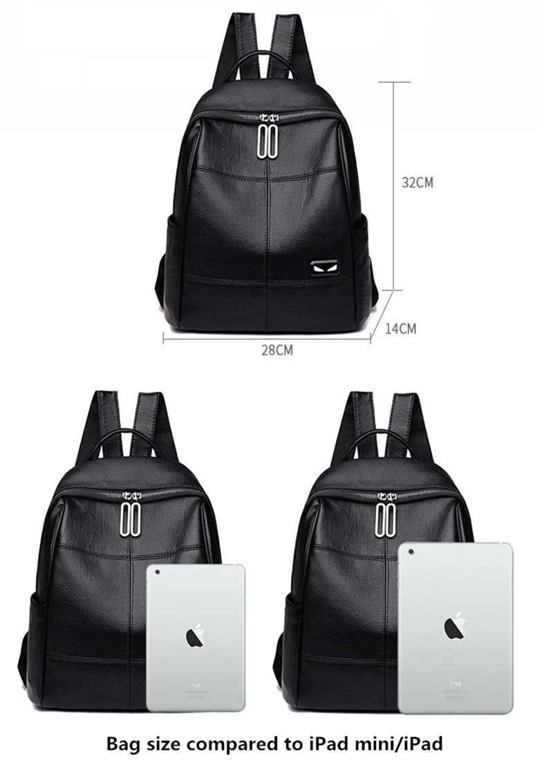 Модный женский рюкзак, простой и удобный элегантный Молодежный женский рюкзак из искусственной кожи, рюкзак с мягкой спинкой, водонепроницаемая сумка для отдыха
