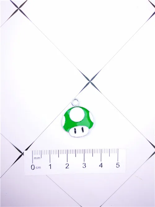 10Pcs 4color mushroom head Super Mario Necklace Key chain Enamel Beads Pendants Metal Charms Craft DIY Jewelry Making Finding | Украшения и