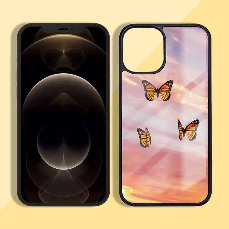 

BUTTERFLI art Aesthetics Phone Case Silicone TPU+PC For iPhone 11 12 mini Pro MAX 5 6 7 8 Plus Samsung Note20 10 Plus S7 8