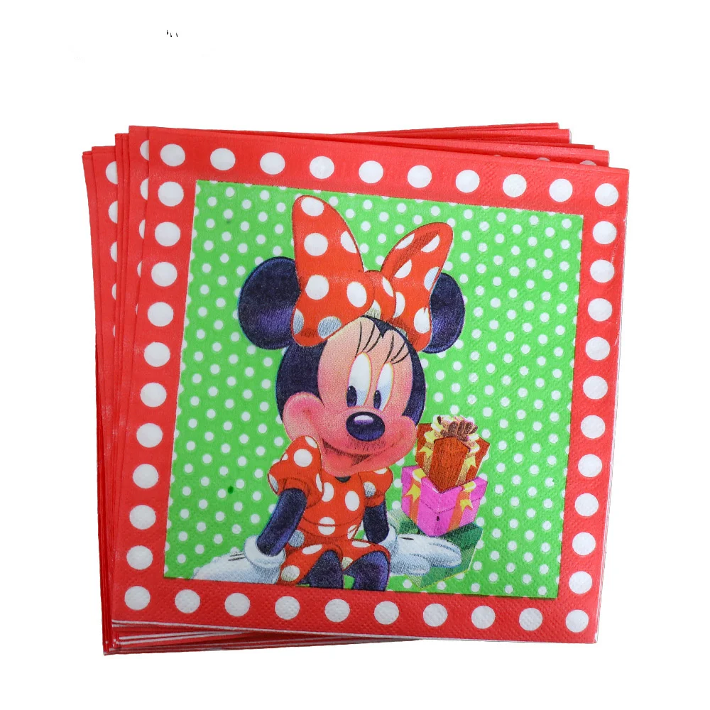 Disney Red Minnie Mouse Theme Birthday Party Supplies Cup Plate Kids Girl Decoration Disposable Tableware Set | Дом и сад