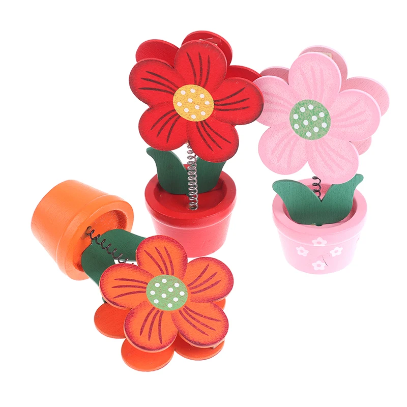 

1 PCS Lovely Creative Little Flower Hood Wooden Crafts Memo Clamp Photo Clip Note Holder For Office Study Room Decoration