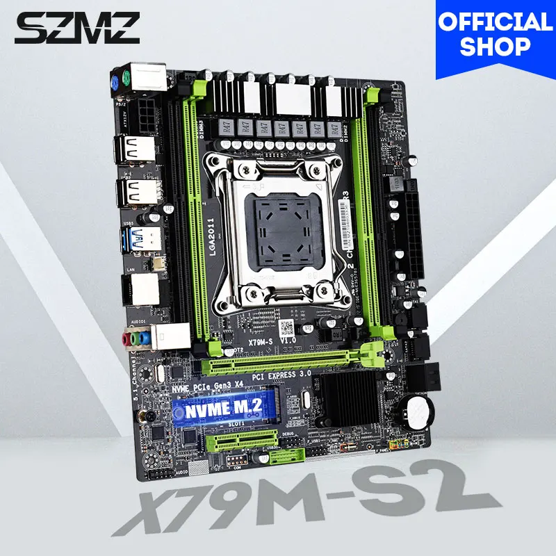 

SZMZ X79M-S 2.0 Gaming Motherboard LGA 2011 Support Xeon E5 V1 V2 Kit 4* DDR3 Dual Channels RAM NVME M.2 SSD M-ATX Placa Mae