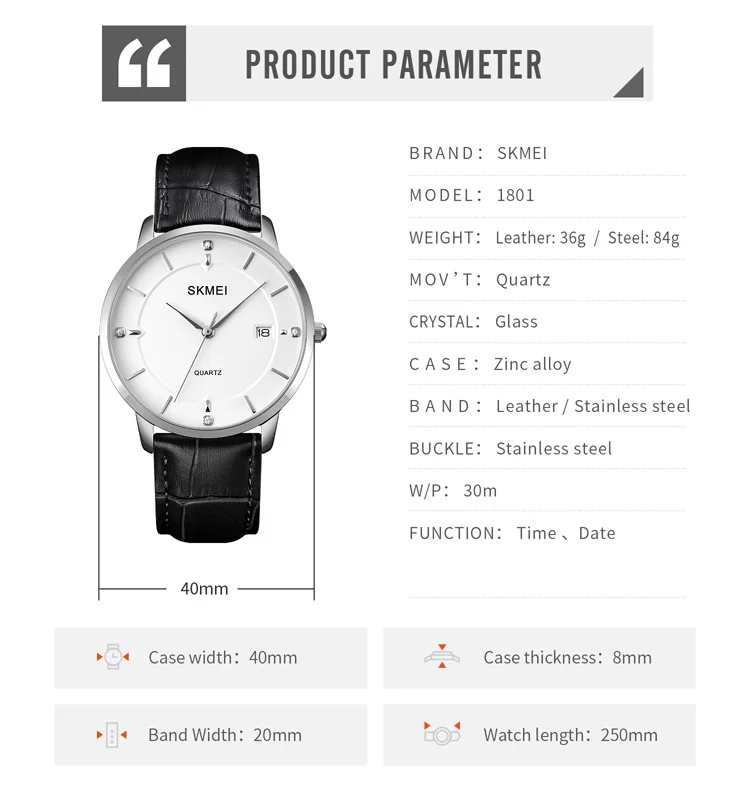 

2021 Wristwatch Male Clock SKMEI Quartz Watch Men Top Brand Luxury Famous Wrist Watch Business Quartz watch Relogio Masculino