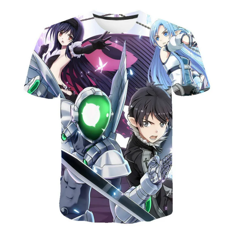 

Cool sword art 3D printed short-sleeved T-shirt, cartoon new printed T-shirt