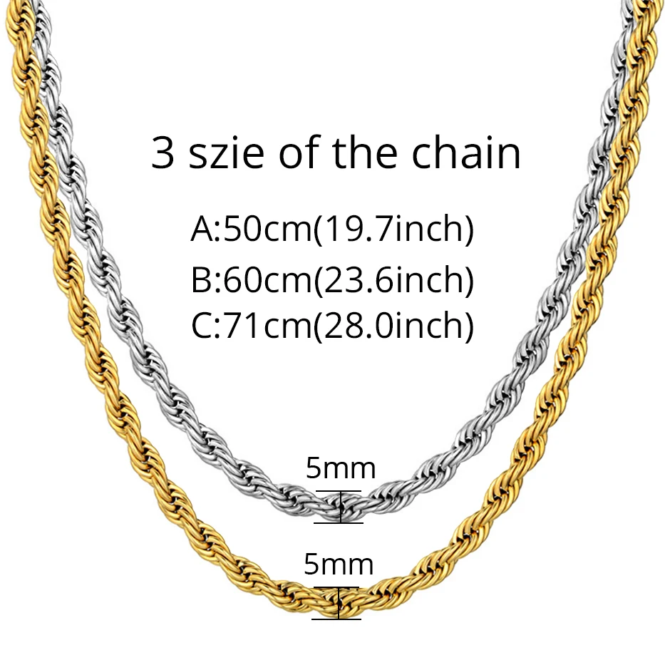 Ожерелье из нержавеющей стали 5 мм | Украшения и аксессуары