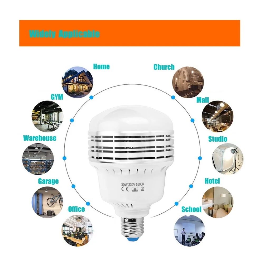 E26/E27 2990LM White Ligthing Bulb Video Light Photo Studio Photography Bulb Daylight Lamp Fridge Light Bulb Energy Saving Bulbs