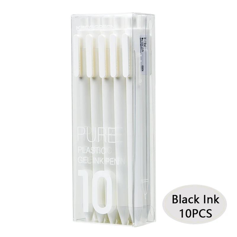 White pen(10pcs) 10 шт./компл. Xiao mi Pen mi jia Kaco цветная ручка 0,5 мм mi Kaco Core прочная ручка для подписи заправлять черными чернилами+ Kaco Refills - Цвет: White pen(10pcs)