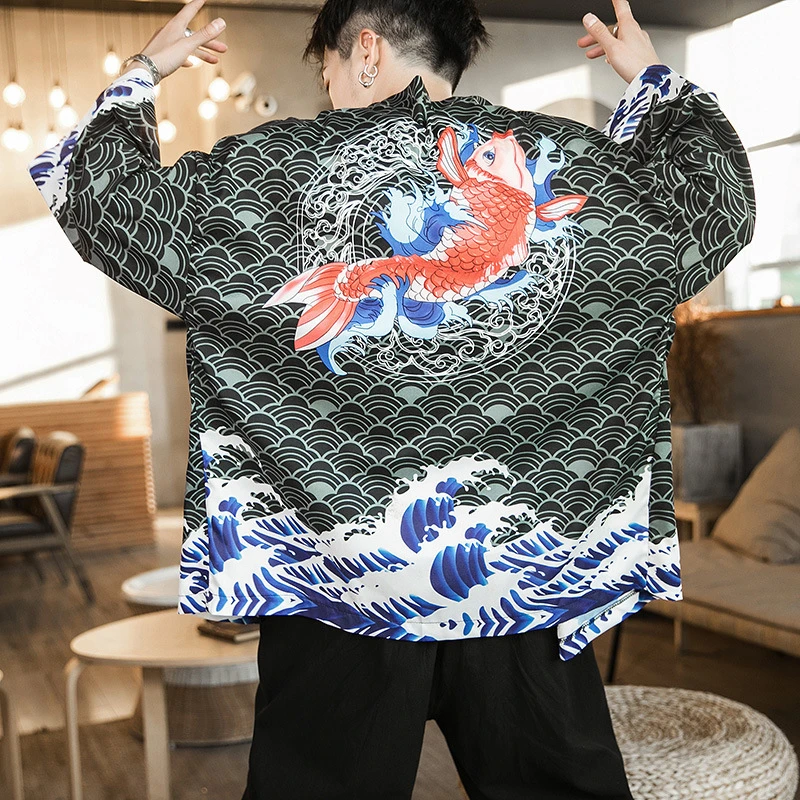 Haori Samurai, новинка, летняя мужская куртка, кардиган, японский стиль, кардиган Ретро, кимоно, традиционная юката, азиатская одежда для женщин - Цвет: Color 6
