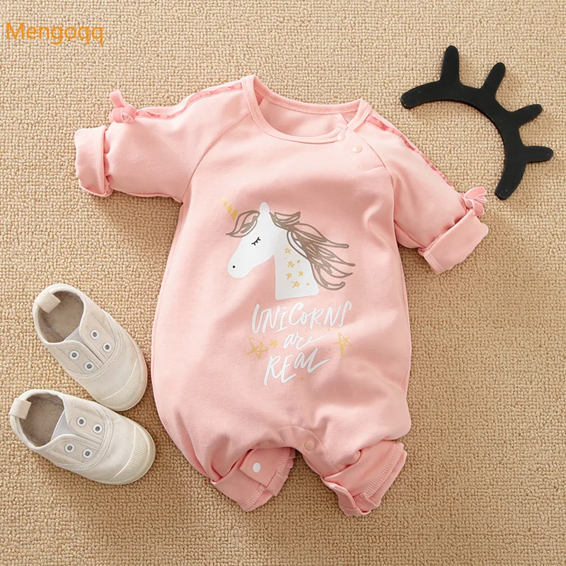 

Toddler Kids Baby Girls Autumn Full Sleeve Print Animals Letter Outfits Infant Casual Jumpsuits Romper Children Clothes 0-24M