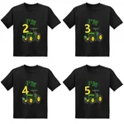 Забавная футболка для мальчиков с изображением фермерского трактора, детские футболки на день рождения, черная одежда для маленьких девочек, детский подарок