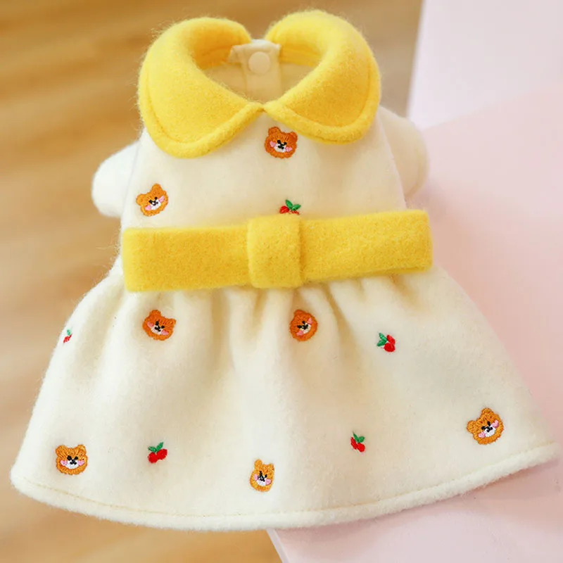 Милая Одежда для собак белое шерстяное пальто принцессы девочек маленьких и
