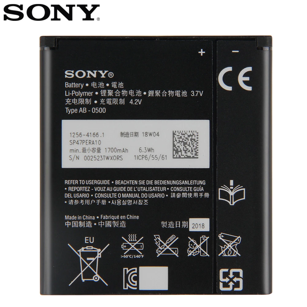 Оригинальная запасная батарея Sony BA900 для SONY Xperia E1 S36H ST26I AB 0500 GX TX LT29i SO 04D C1904 C2105