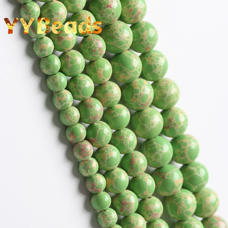 

Green Sea Sediment Imperial Jaspers Beads Natural Gem Stone Spacer Charm Beads For Jewelry Making Bracelets 15" 4 6 8 10 12mm