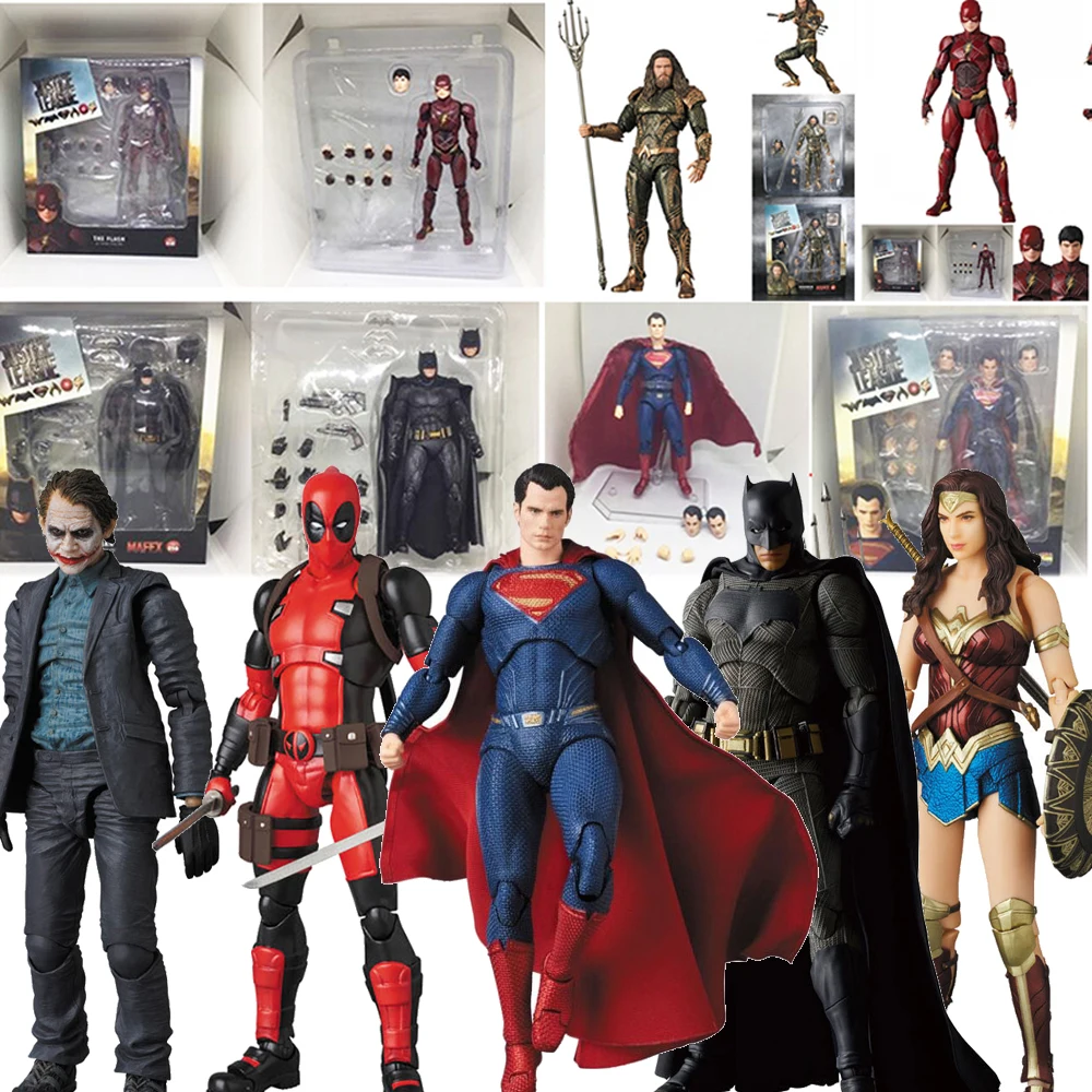 Фигурка Marvel Mafex Дэдпул Джокер Человек-паук киборг вспышка вемон Брюс Уэйн Аквамен