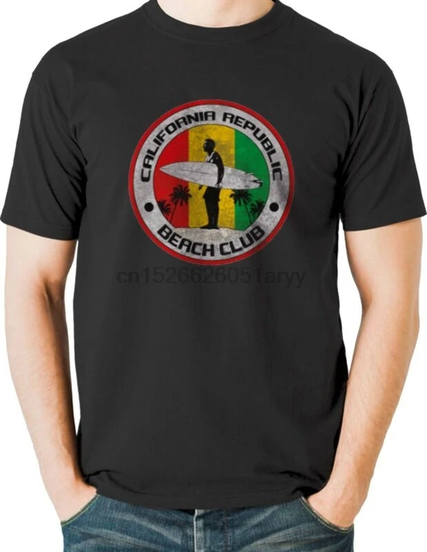 

California Republic T Shirt Surfer Beach Club Mens Sizes Small to 6XL and Tall