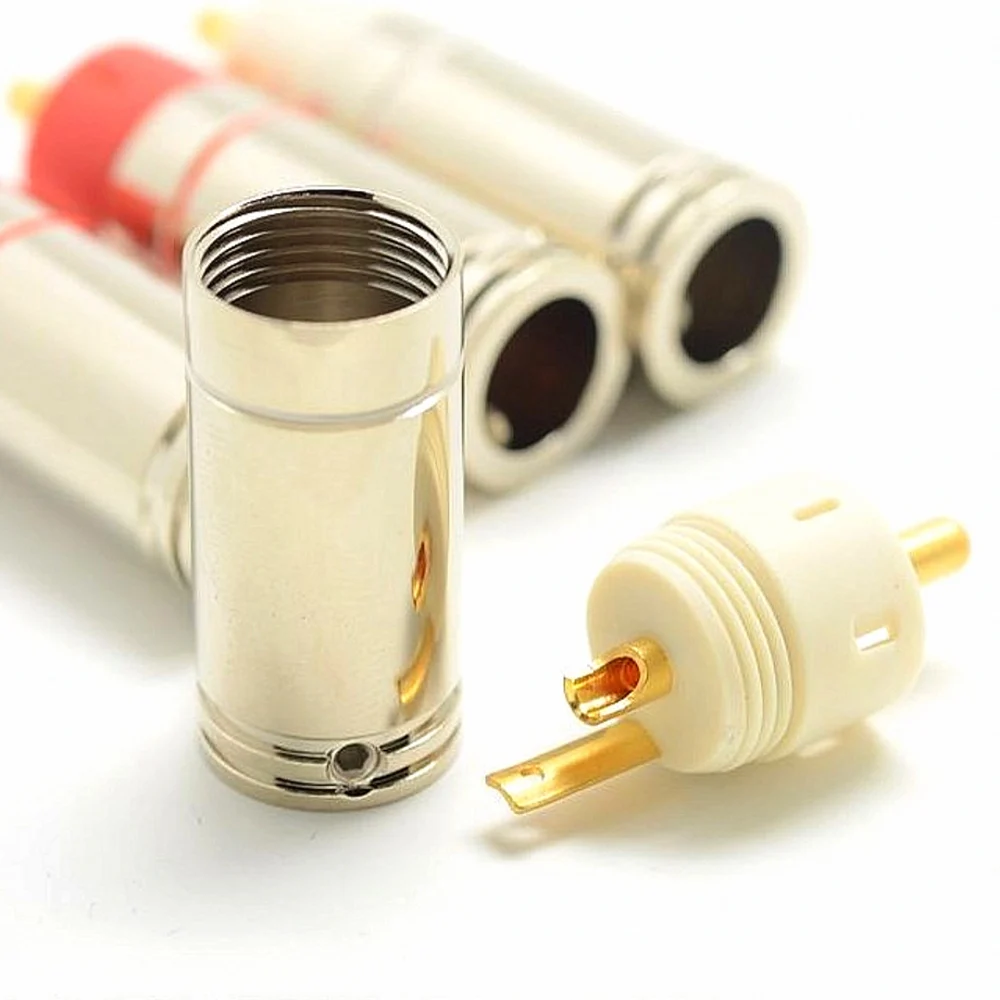 HI FI DIY позолоченный tellurium медный/Посеребренный разъем RCA для динамика 9 мм Звездный