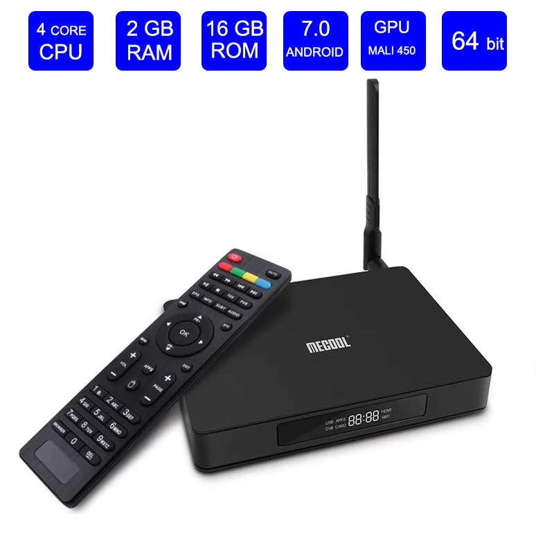 Android 7 0 ТВ приставка 2 Гб ОЗУ 16 ПЗУ Смарт 4G и 5G WiFi 100 Мбит/с 4K VP9 BT4.1|ТВ-приставки