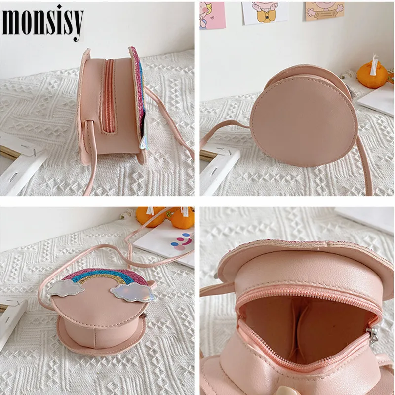 Радужная сумка Monsisy для девочек Детский кошелек милая миниатюрная через плечо