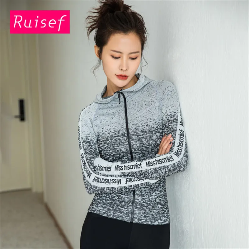 Новая одежда для фитнеса женщин: облегающее тело упражнения на молнии пальто с