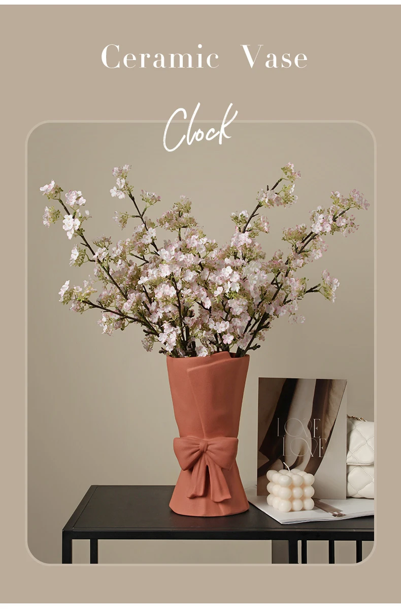 

Nordic Creative Hand Bouquet Ceramic Vase Decoration Living Room Home TV Cabinet Decoration Red Vase