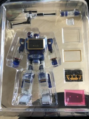 Transparent(With Box Трансформация G1 THF THF01J THF01-J Soundwave лента walkman MasterPiece MP13 негабаритных 23 см аниме фигурка робота детские игрушки - Цвет: Transparent(With Box