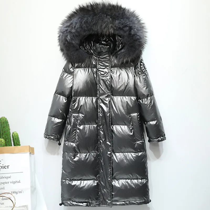 

Women Down Jacket 2019 New Winter Coat big Real Fur Collar Women Long Paragraph Thickening Warm Hooded For Female Parka YRF14