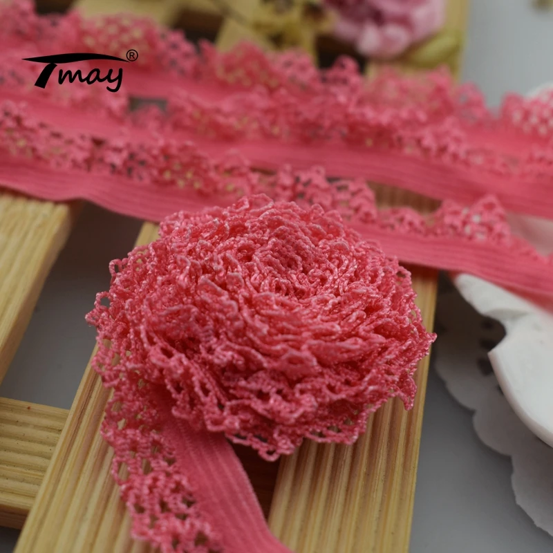 #1698 глубокий розовый цвет Вьетнамки с эластичным ремешком кружевная лента 8