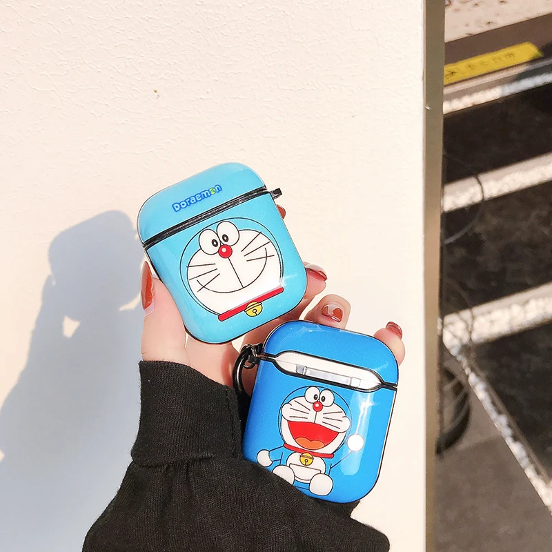 Чехол для наушников Аниме Doraemon machine чехол AirPods 1 2 мягкий силиконовый беспроводных