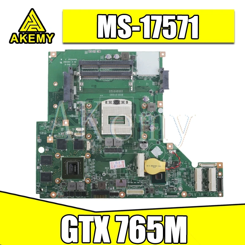 

High quality For MSI GE70 Laptop Motherboard MS-17571 VER:1.1 SR17E HM86 PGA947 N14E-GT-A2 100% Fully Tested Free Shipping