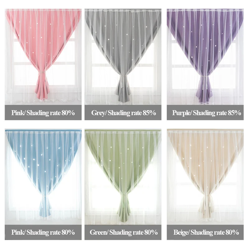 JIANIW Простые в установке затемненные шторы для гостиной спальни маленькие