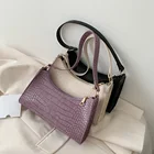 Женская сумка из кожи аллигатора в стиле ретро, роскошные сумки-тоуты через плечо, однотонный кошелек, дорожная сумка на плечо, новинка 2020, модная сумка-мессенджер