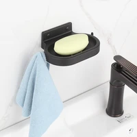 nanjibao creative soap storage shelf without perforation wall mounted soap holder drain soap box with hook bathroom accessories