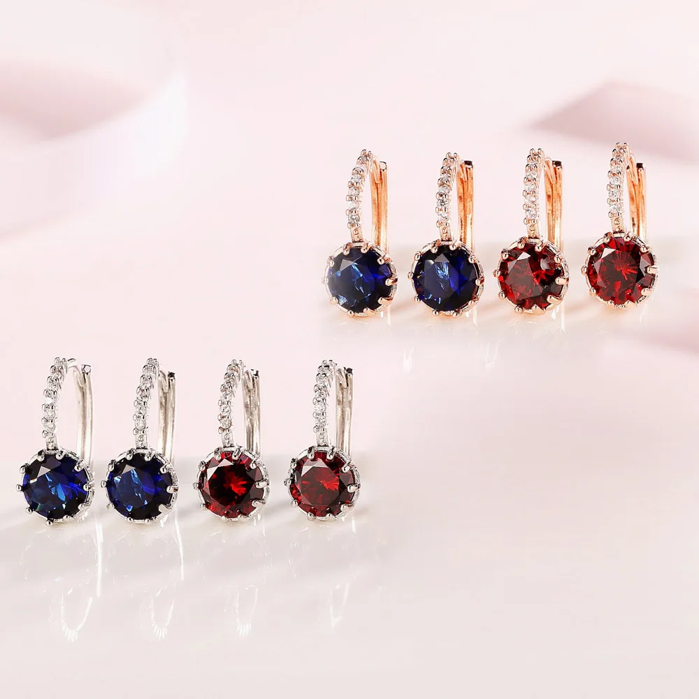 CZ цирконием висячие серьги в виде капель с кристаллами форме Модные женские