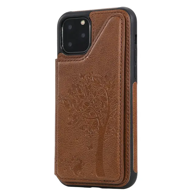 Коричневый Магнитный кошелек Etui для нового iPhone 11 чехол Coque iPhone 11 Pro Max кожаный флип-чехол для Coque iPhone XI Max чехол 11R Capa - Цвет: Коричневый